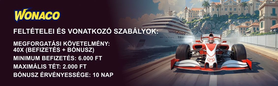 Wonaco Casino bónuszok feltételei