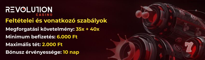 Revolution Casino bónuszok feltételei
