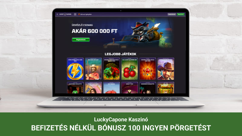 LuckyCapone Kaszinó a notebook képernyőjén