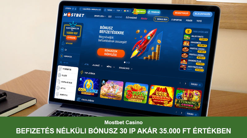 Mostbet Kaszinó a notebook képernyőjén