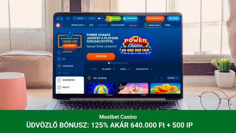 Mostbet Kaszinó a notebook képernyőjén