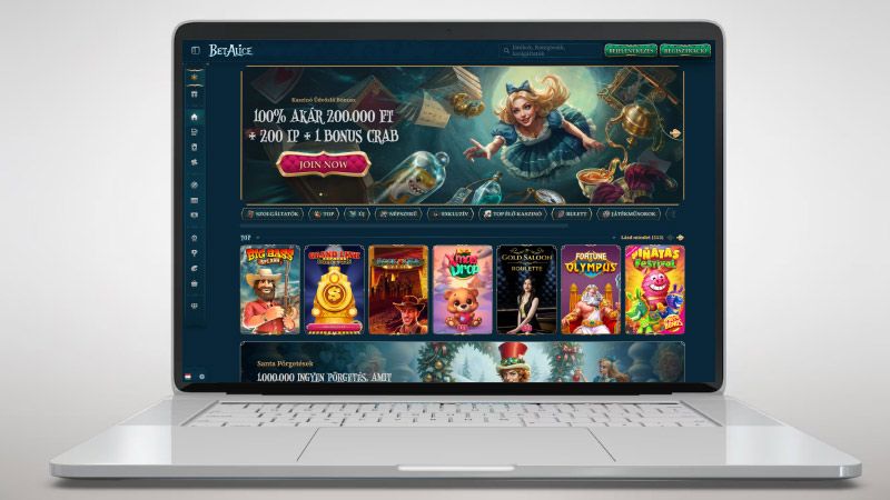 BetAlice online kaszinó főoldal