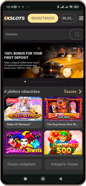 1xSlots Casino egy mobiltelefonon
