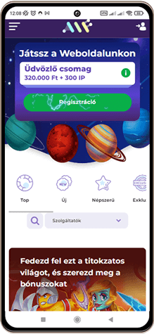 Alf kaszinó főoldal mobil képernyő