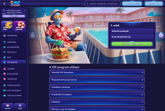 Alf Kaszinó VIP