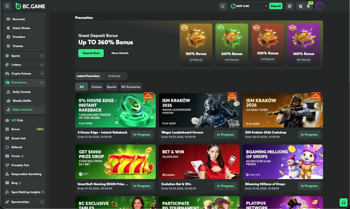 BC.Game Kaszinó bónuszokat