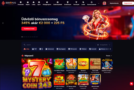 Brionis Casino főoldal