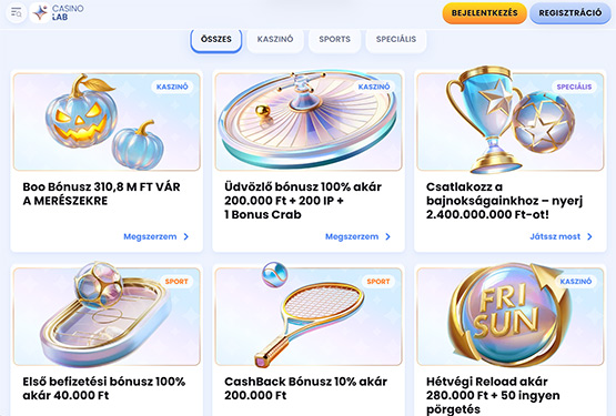 CasinoLab bónuszokat