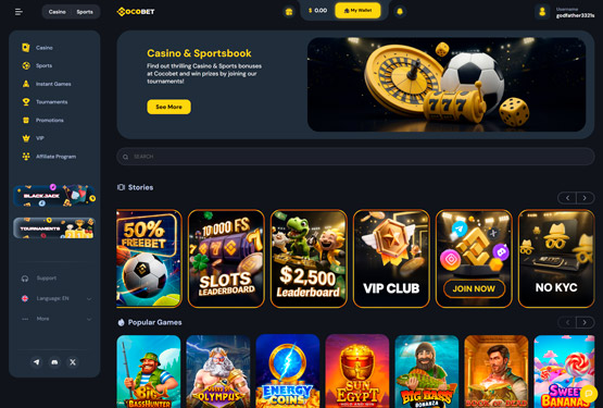 CocoBet Casino főoldal