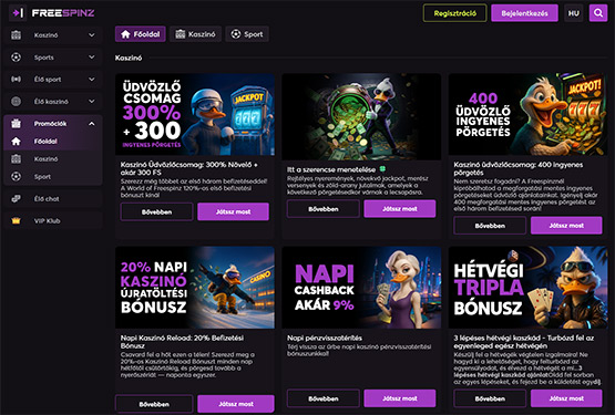 FreeSpinz Kaszinó bónuszokat