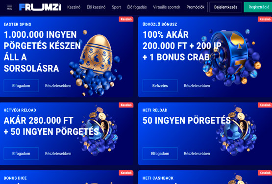 Fruzmi Kaszinó bónusz ajánlat