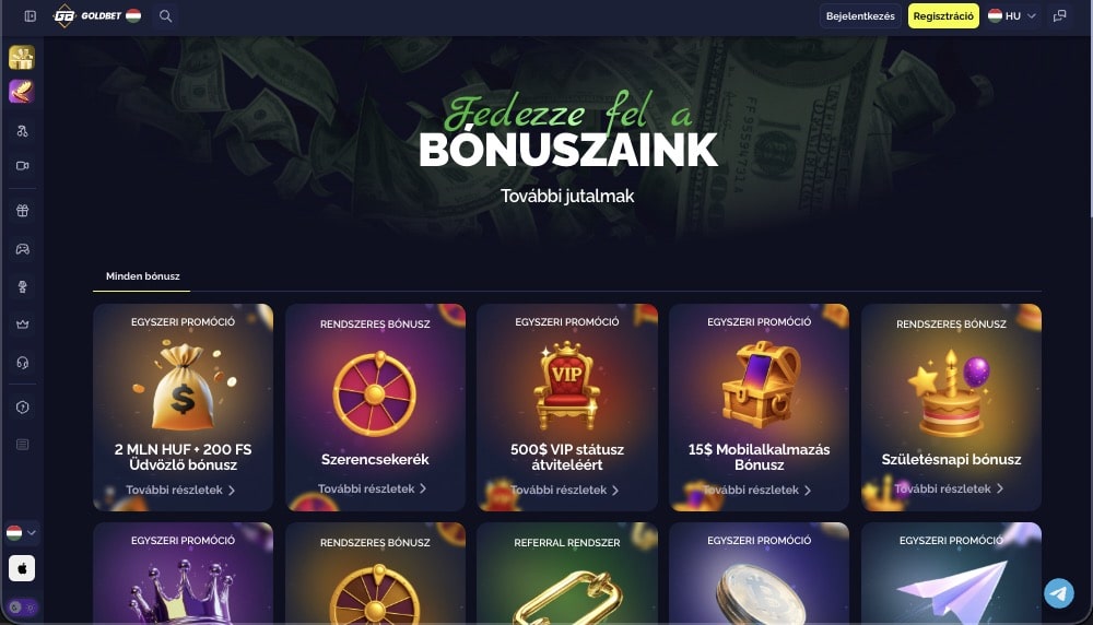 Goldbet Kaszinó Promóciók