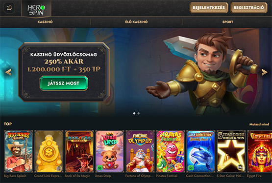Herospin Casino főoldal