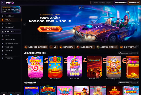 MadCasino főoldal
