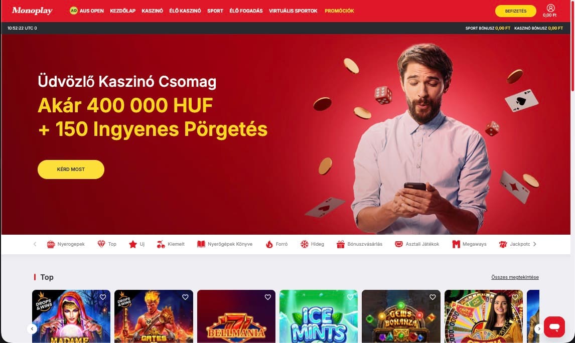Monoplay Kaszinó főoldal