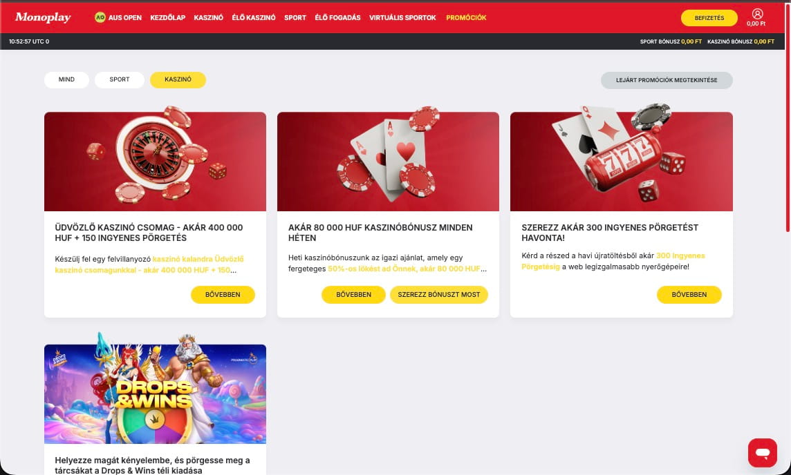 Monoplay Kaszinó bónuszokat