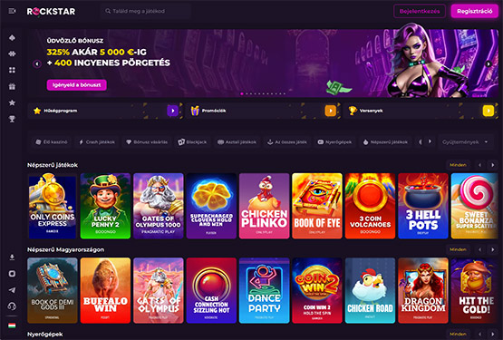 Rockstar Kaszinó főoldal