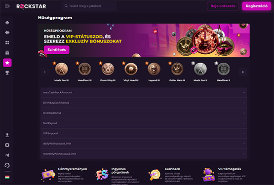 Rockstar Kaszinó hűségprogram