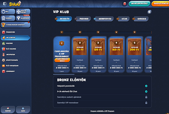 Shikaka Kaszinó VIP