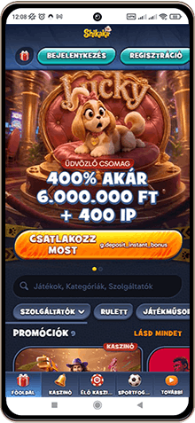 Shikaka főoldal mobilon