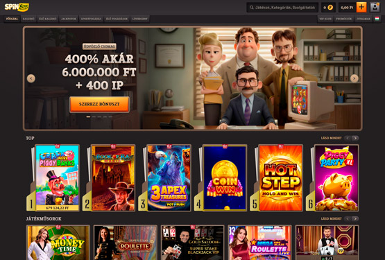 SpinBoss Casino főoldal