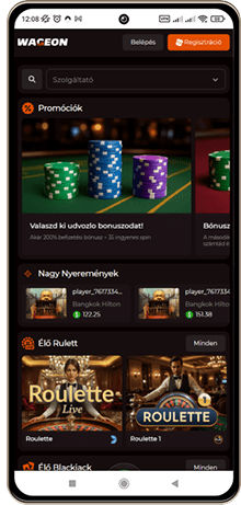 Wageon kaszinó főoldal mobilon