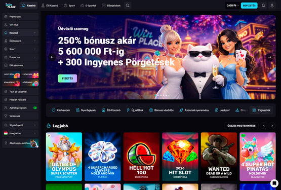 WinPlace Casino főoldal