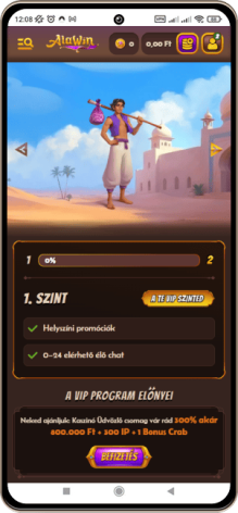 Alawin kaszinó főoldal mobilon