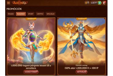 AmunRa kaszino akciók listája