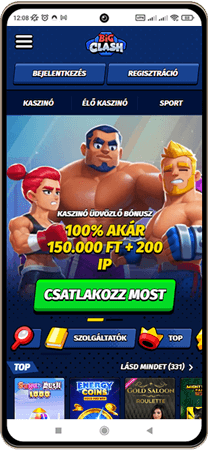 BigClash főoldal mobilon