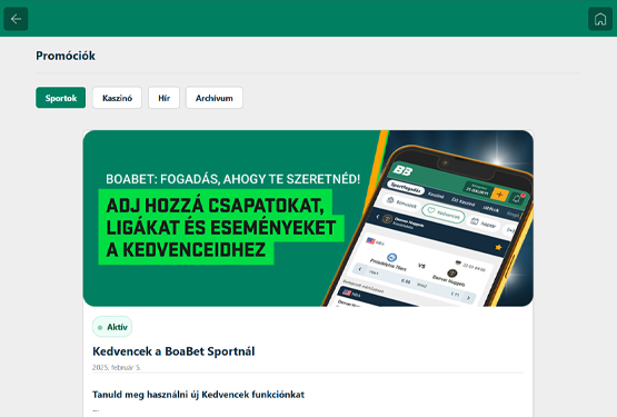 Boabet Kaszinó Promóciók