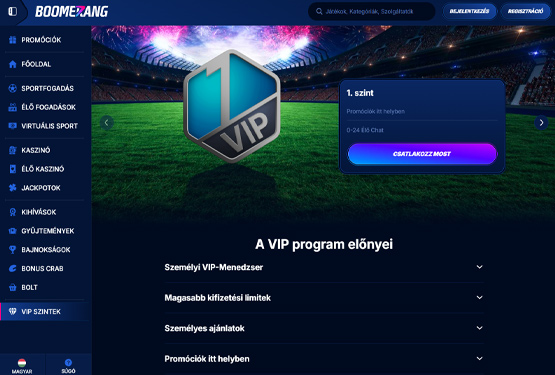 Boomerang-Bet Kaszinó VIP