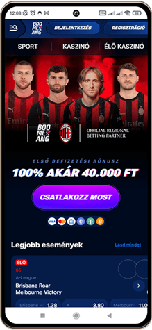 Boomerang Bet főoldal mobilon