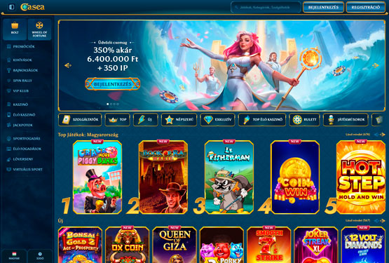 Casea Casino főoldal