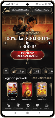 Casina kaszinó főoldal mobilon