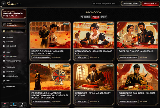 Casina Kaszinó bónuszokat