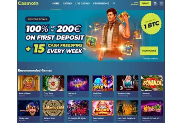 Casinoin.io kaszinó - főoldal