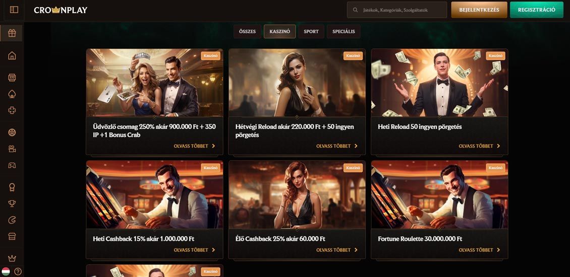 Crownplay Casino promóciós oldal