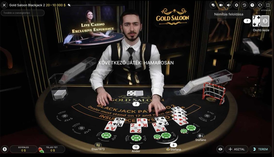 Élő blackjack a CrownPlay-en 