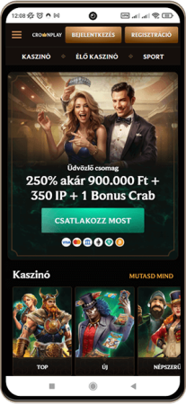 Crownplay Casino mobil képernyő