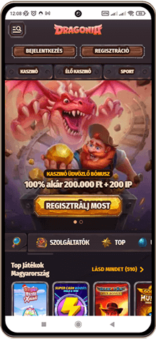 Dragonia főoldal mobilon
