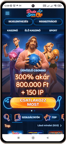 Dudespin kaszinó főoldal mobilon