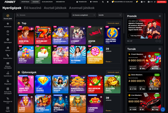 Fonbet Casino főoldal