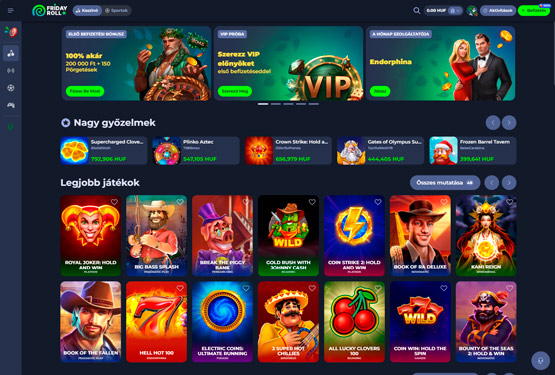FridayRoll Kaszinó főoldal