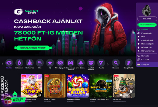 Glitchspin Kaszinó főoldal