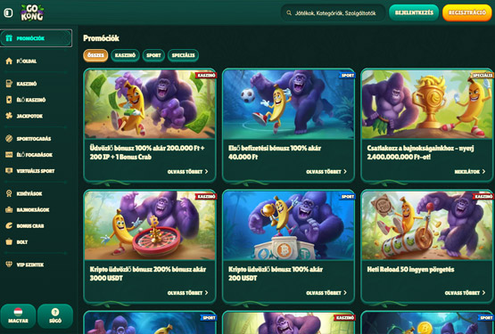 GoKong Kaszinó bónuszokat