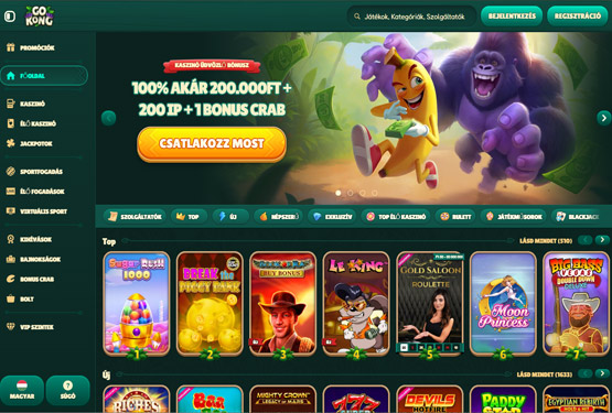 GoKong Kaszinó főoldal
