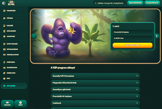GoKong Kaszinó VIP