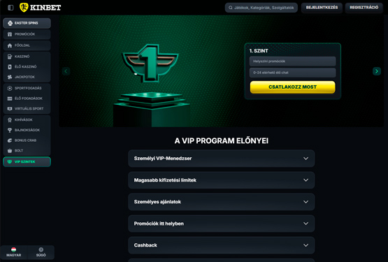 Kinbet Kaszinó VIP