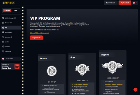 Lamabet Kaszinó VIP